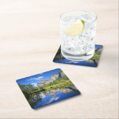 ヨセミテの反射 スクエアペーパーコースター (インサイチュ)