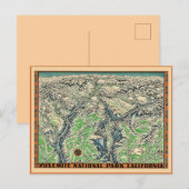 ヨセミテの古地図 ポストカード (正面/裏面)