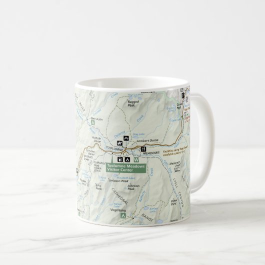 ヨセミテの地図のマグ コーヒーマグカップ (正面右)