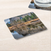 ヨセミテの景色の滝 スクエアペーパーコースター (アングル)