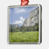 ヨセミテの景色の谷、カリフォルニア メタルオーナメント (左)