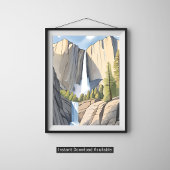 ヨセミテの滝 | 国立公園の水彩画 ポスター