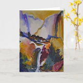 ヨセミテの秋の水彩画カード カード (黄色い花)