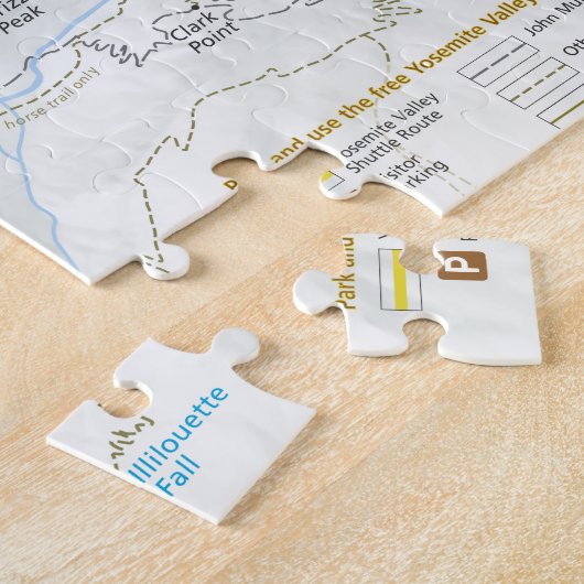 ヨセミテの谷の地図のパズル ジグソーパズル (側面)