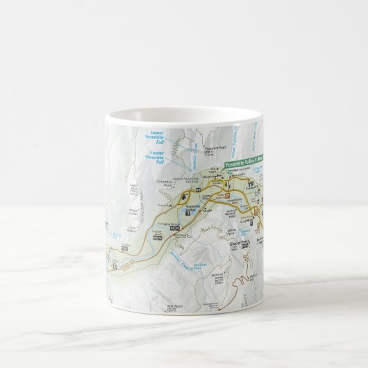 ヨセミテの谷の地図のマグ コーヒーマグカップ (中央)