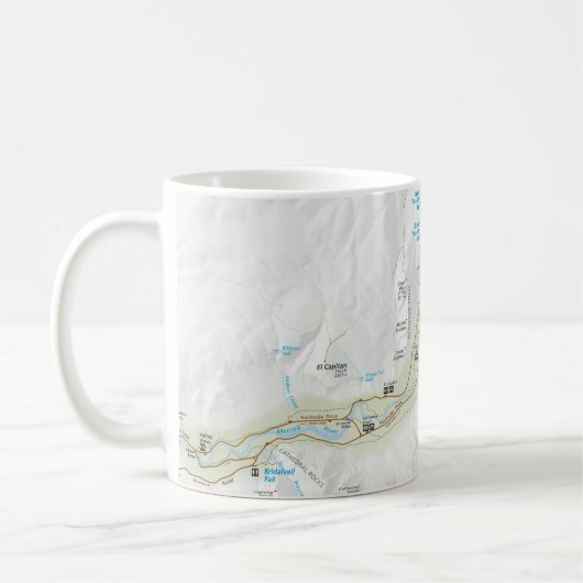 ヨセミテの谷の地図のマグ コーヒーマグカップ (左)