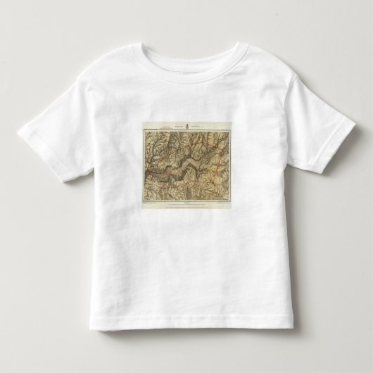 ヨセミテの谷の地形図 トドラーTシャツ (正面)