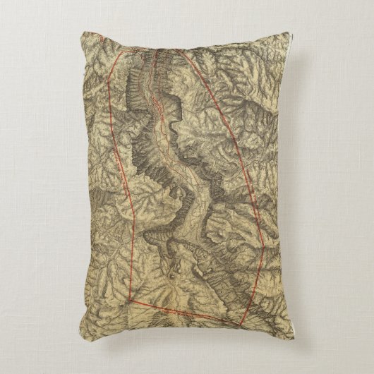 ヨセミテの谷2の地形図 アクセントクッション (正面(垂直))