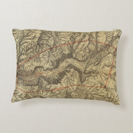 ヨセミテの谷2の地形図 アクセントクッション (裏面)