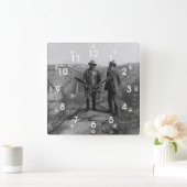 ヨセミテのTeddy RooseveltおよびジョンMuir スクエア壁時計 (ホーム)