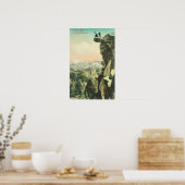 ヨセミテを見下ろす氷河のポイントの表示 ポスター (キッチン)