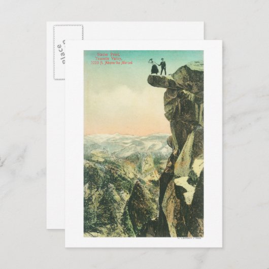 ヨセミテを見下ろす氷河のポイントの表示 ポストカード (正面/裏面)