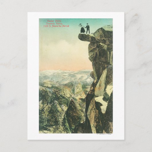 ヨセミテを見下ろす氷河のポイントの表示 ポストカード (正面)