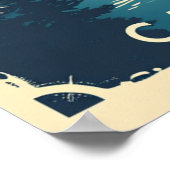 ヨセミテウォーターフォールカリフォルニアヴィンテージレトロ ポスター (角)