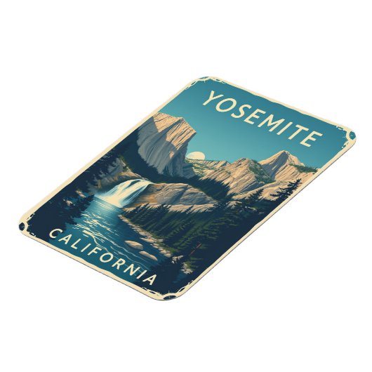 ヨセミテウォーターフォールカリフォルニアヴィンテージレトロ マグネット (左側)