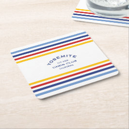 ヨセミテキャビンカスタムクラブクレストパークストライプ スクエアペーパーコースター