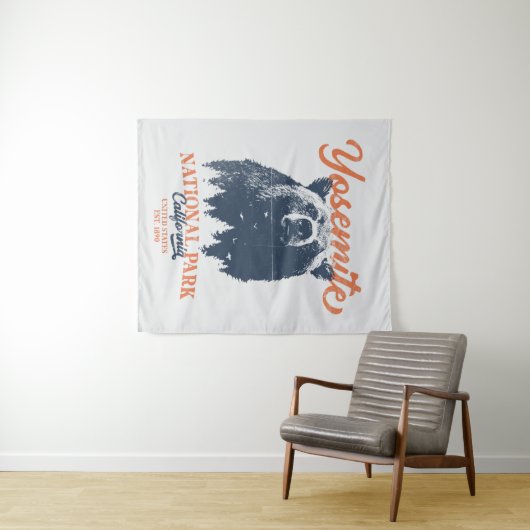 ヨセミテグリズリーベアーカリフォルニア国立公園 タペストリー (インサイチュ(横))