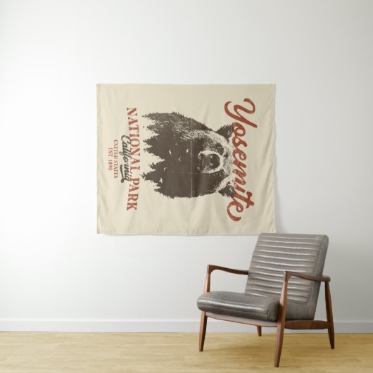 ヨセミテグリズリーベアーカリフォルニア国立公園 タペストリー (インサイチュ(横))