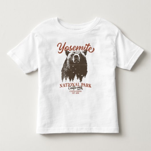 ヨセミテグリズリーベアーカリフォルニア国立公園 トドラーTシャツ (正面)