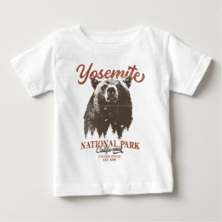 ヨセミテグリズリーベアーカリフォルニア国立公園 ベビーTシャツ
