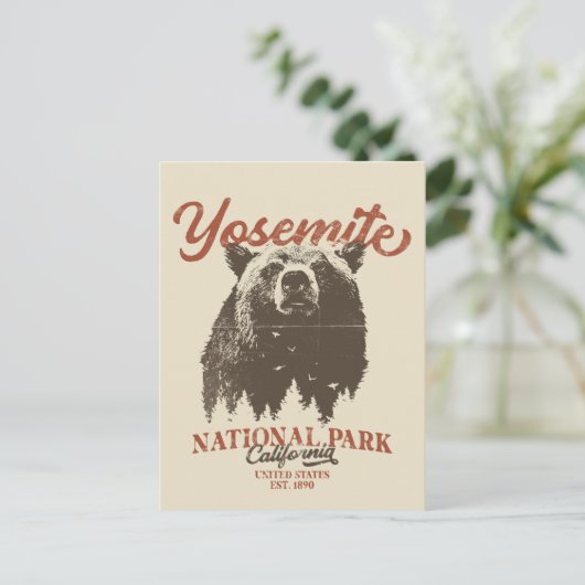 ヨセミテグリズリーベアーカリフォルニア国立公園 ポストカード (スタンド正面)