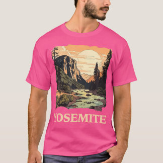 ヨセミテナショナルパークアドベンチャーハイキング自然デ Tシャツ