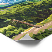 ヨセミテナショナルパークイラストレーショントラベルアート ポスター (角)