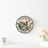 ヨセミテナショナルパークウォーターカラーハーフドームヴィンテージ ラウンド壁時計 (ホーム)