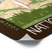 ヨセミテナショナルパークウォーターフォール動揺してレトロ ポスター (角)