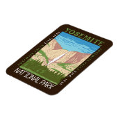 ヨセミテナショナルパークウォーターフォール動揺してレトロ マグネット (左側)