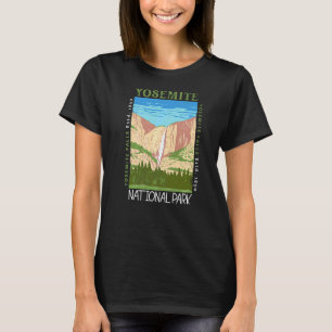 ヨセミテナショナルパークウォーターフォール動揺してヴィンタグ Tシャツ