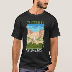 ヨセミテナショナルパークウォーターフォール動揺してヴィンタグ Tシャツ