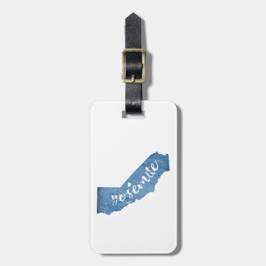 ヨセミテナショナルパークカリフォルニアウッドグレイン ラゲッジタグ (正面縦)