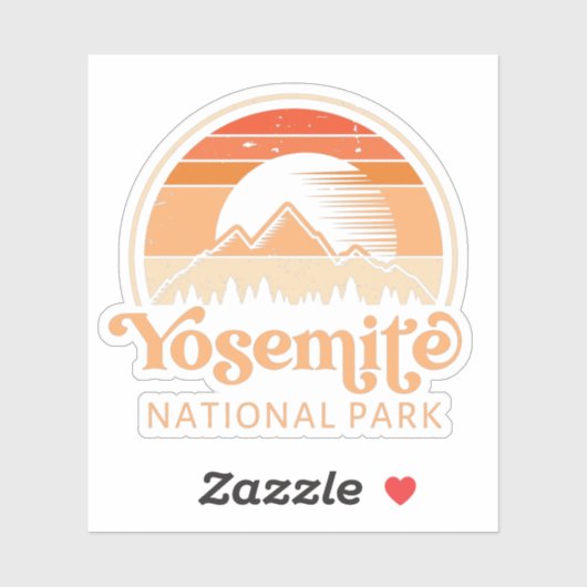 ヨセミテナショナルパークカリフォルニアレトロヴィンテージ シール (シート)