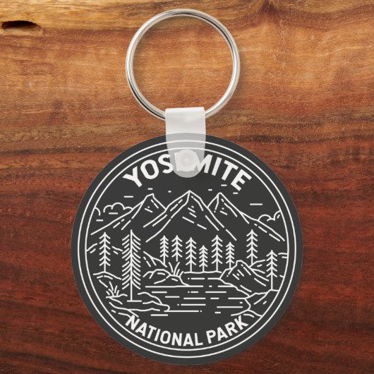 ヨセミテナショナルパークカリフォルニアヴィンテージモノリン キーホルダー (正面)