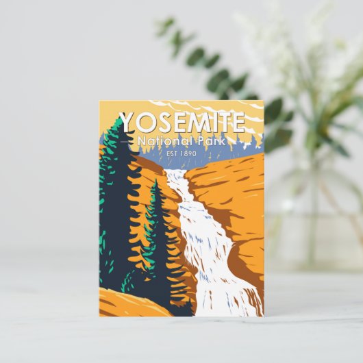 ヨセミテナショナルパークチルヌアルナ滝カリフォルニア ポストカード (スタンド正面)