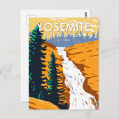 ヨセミテナショナルパークチルヌアルナ滝カリフォルニア ポストカード (正面/裏面)