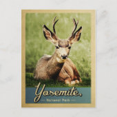 ヨセミテナショナルパークディアヴィンテージトラベル ポストカード (正面)