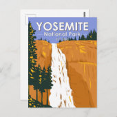 ヨセミテナショナルパークネバダ滝カリフォルニア ポストカード (正面/裏面)