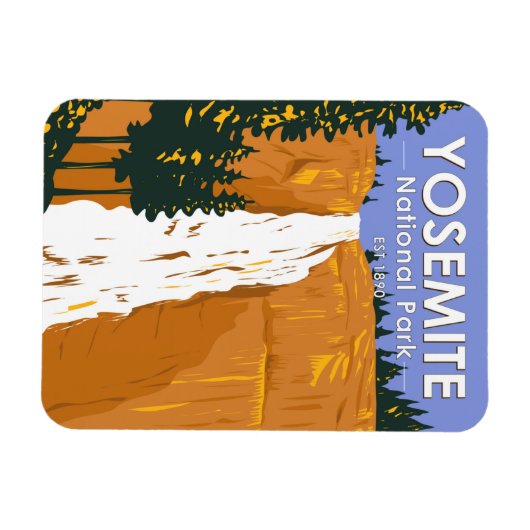 ヨセミテナショナルパークネバダ滝カリフォルニア マグネット (横)