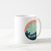 ヨセミテナショナルパークハーフドームサンセットティール（緑がかった色） コーヒーマグカップ (正面右)