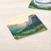 ヨセミテナショナルパークバレーハーフドーム スクエアペーパーコースター (アングル)