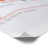 ヨセミテナショナルパークマップイラストレーショングレイ ポスター (角)