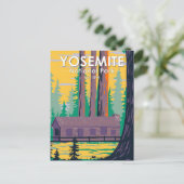 ヨセミテナショナルパークマリポサグローブキャビンレトロ ポストカード (スタンド正面)