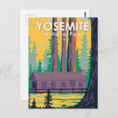 ヨセミテナショナルパークマリポサグローブキャビンレトロ ポストカード (正面/裏面)