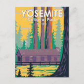 ヨセミテナショナルパークマリポサグローブキャビンレトロ ポストカード (正面)