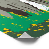 ヨセミテナショナルパークリボン滝カリフォルニア ポスター (角)