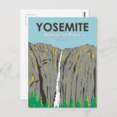 ヨセミテナショナルパークリボン滝カリフォルニア ポストカード (正面/裏面)