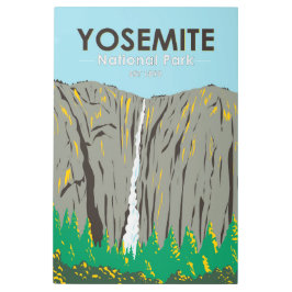 ヨセミテナショナルパークリボン滝カリフォルニア メタルプリント