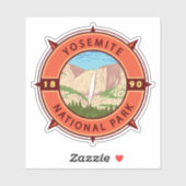 ヨセミテナショナルパークレトロコンパスエンブレム シール (シート)